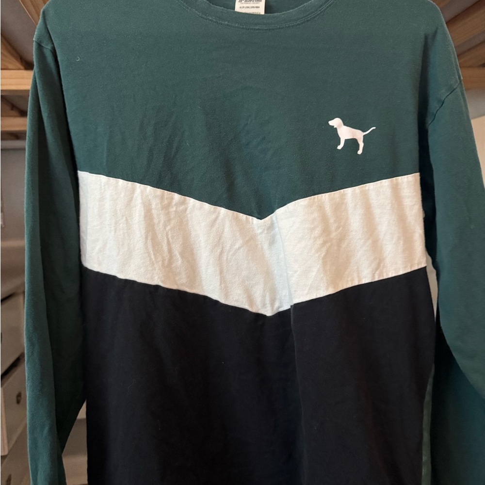 Green and Black Long Sleeve Shirt with Dog Logo